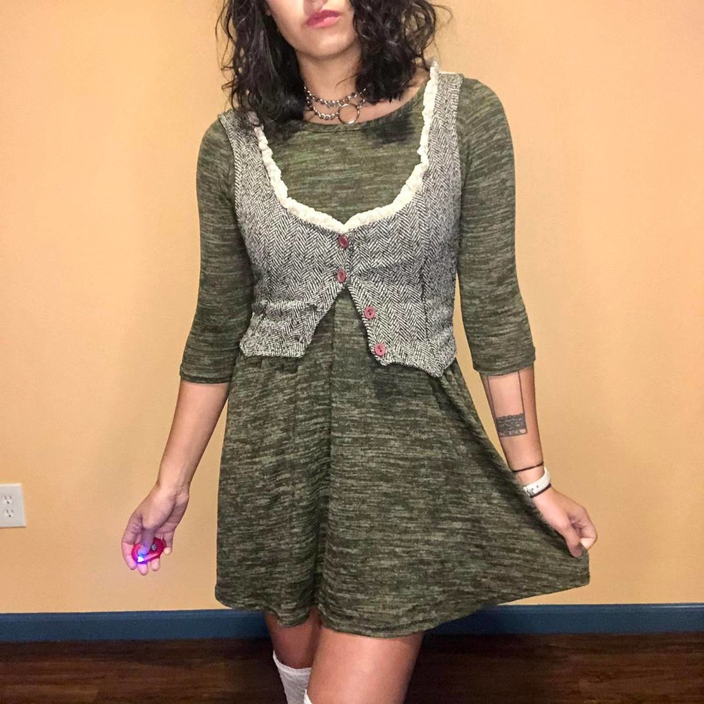 Fairycore babydoll sweater dress